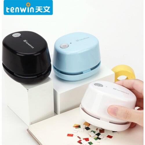 Tenwin Desktop Auto Mini Portable Cordless Dust Sweeper Electric Vacuum Cleaner Kawaii Desk Accessories Office School Supplies
