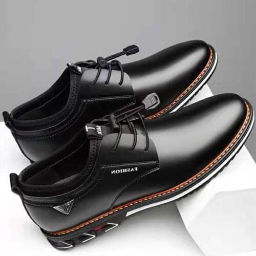 New Men Shoes Leather Cowhide Leather Shoes Men Comfortable Low-top British Casual Single Shoes Leather Shoes Formal Shoes 563 g