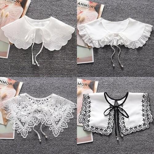 2021 New 27 Styles Women Lace Fake Collar Cloud Shoulder False Doll Collar Shirt Detachable Collar Necklace Shawl Wrap