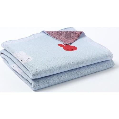 100x80CM Photography Animal Rabbit Cotton Baby Blankets Newborn Bebe Swaddle Sleeping Stroller Infant Accessories