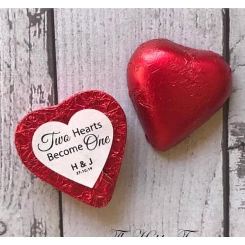 Personalize Heart chocolate candy Stickers lables Envelope Seals favor labels birthday baby shower favors gift stickers
