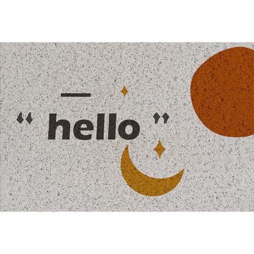 PVC Leather Doormat for Entrance Door Indoor Outdoor Anti Slip Hello Printed Floor Mats Waterproof Bathroom Carpet Rugs Bath Mat