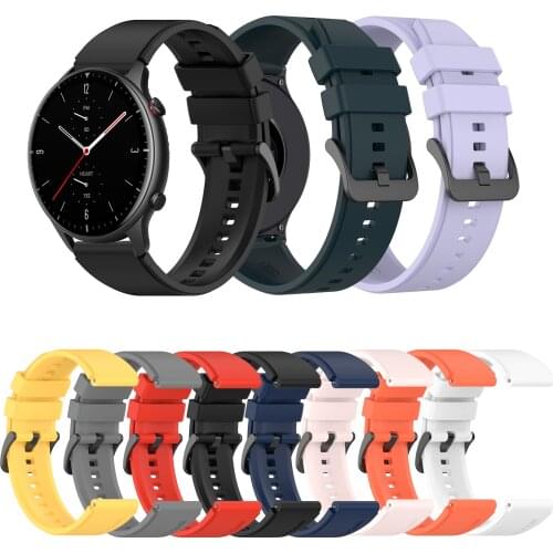 22mm Silicone Watch Strap Band For Huami Amazfit GTR 47mm GTR2 Replacement Wrist band for amazfit PACE Stratos 2 2S 3 strap