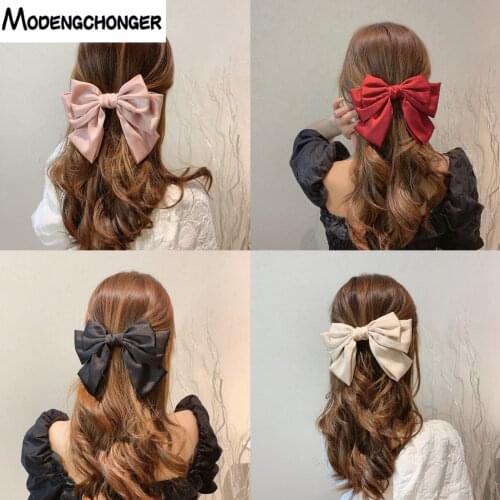 2021New Three Layers Big Barrette Bows Hairclip Fabric Elastic Hair Bands For Women Girls Fashion Hairpin Headwear Accessories