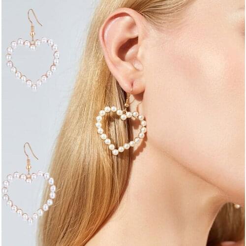 Heart pearl earrings French retro high-quality earrings net red temperament female 2021 new wave earrings Prevent Allergy