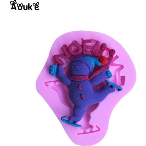 Dancing Snowman Shape Soap Cake Molds Silicone Mold Chocolate Decoration Fondant Tools Pudding Jelly Candy Biscuits Moulds G037