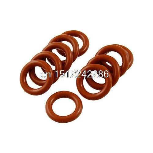 10 Pcs Brick Red Silicone O Ring Seal Sealing Washer 10mm x 16mm x 3mm