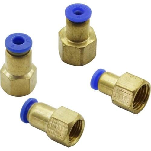 Garden Irrigation System 4mm Slip-lock Straight Connector 1/8" 1/4" Female Thread Brass Quick Joint Pneumatic Pipe Fitting 3 Pcs