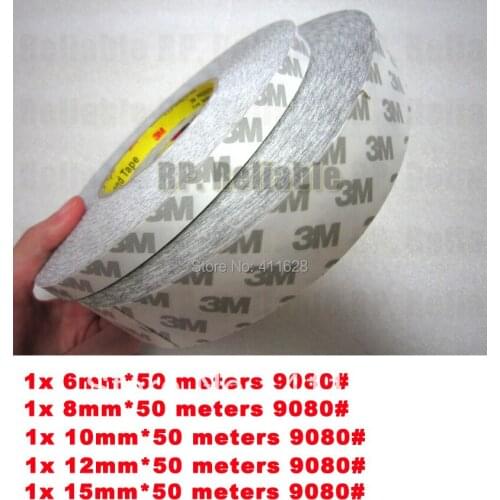 Mixed 5x Original 6mm/8mm/10mm/12mm/15mm* 50 Meters 3M 9080 Non-woven Double Coated Adhesive Tape, LED Strip, Phone Repair