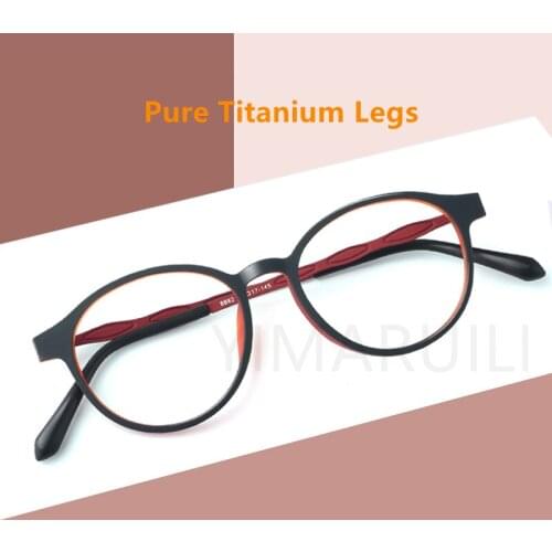 Super Light Men And Women Retro Round Pure Titanium Eyeglasses Frame Myopia/Hyperopia Optical Prescription Glasses Frame 8882