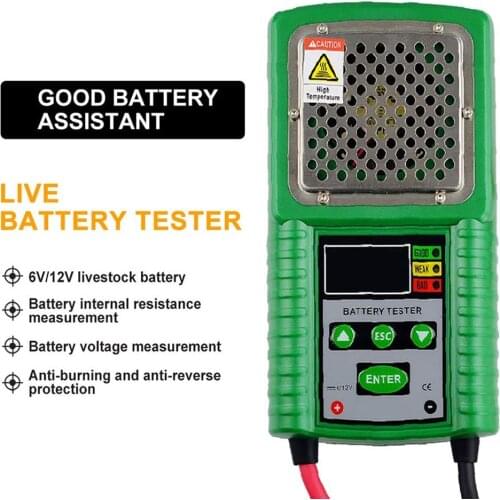 Automotive Battery Tester Charge System Test Battery Work Load,Internal Resistance 6V 12V Lead-Acid Car Battery Checker Test