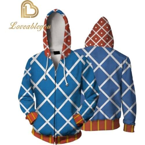 JoJos Bizarre Adventure Golden Wind Mista Cosplay Hooded Hoodie Pullover Costume Jacket Printed Cosplay Autumn Sweatshirt