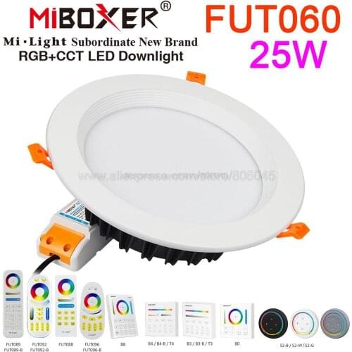 Milight FUT060 25W RGB+CCT Recessed Indoor LED Ceiling Downlight Dimmable AC110V-240V Support 2.4G RF Remote / WiFi APP Control