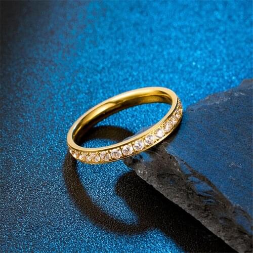 High Quality Not Fade Pave Cubic Zirconia Stones Resin Ring For Women Stainless Steel Wedding Enagegemnt Fine Jewelry For Women