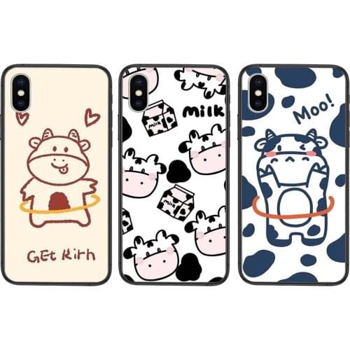 Protector Phone Skin Case Dairy Cattle Cow Speckle Cute For Galaxy S30 S21 S20 Fe S10 S10E S9 S8 S7 S6 Edge Lite Plus Ultra