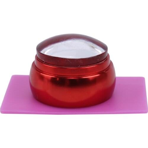 1Set Jelly Nail Art Stamp Stamping Silicone Metal Handle Stamper Scraper With Cap Plate Printing Tools Manicure Kit Set