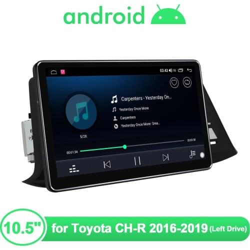 10.5 Inch Car Radio Bluetooth Transmitter With Carplay 4GB RAM 64GB ROM 4G HD Android10.0 For Toyota CH-R 2016-2019( Left Drive)