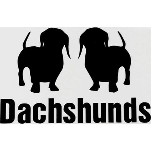 16.5CM×10.5CM Creative Decal Animal Dachshunds Car Sticker Black/Silver