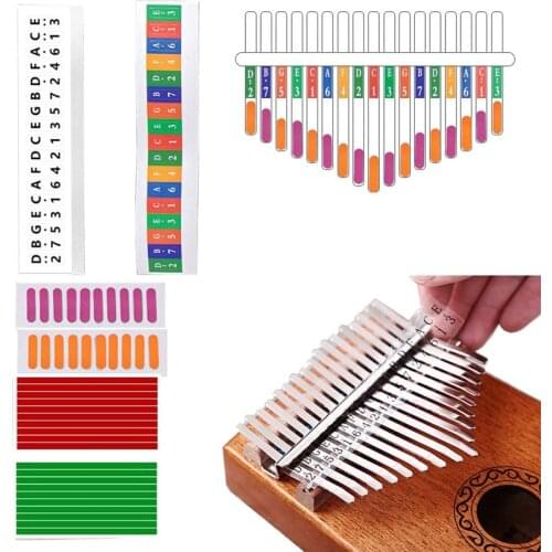 17 Key Kalimba Stickers Thumb Finger Piano Scale Key Note Sticker Percussion Parts Musical Decal Instrument Kit Accessories