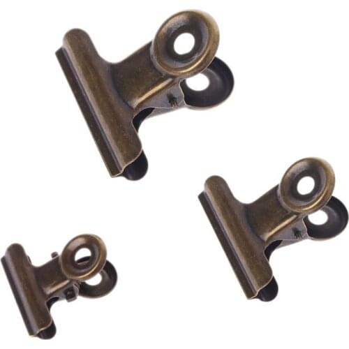 6pcs Stainless Steel Letter Paper Photo File Binder Clip Bag Sealing Stationary Office Supplies