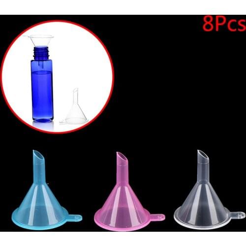 8pcs/lot Small Plastic For Perfume Diffuser Bottle Mini Liquid Oil Funnels Lab Tools