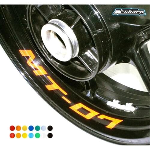 8 X CUSTOM FIT For YAMAHA MT07 MT 07 MT-07 INNER RIM DECALS WHEEL Reflective STICKERS STRIPES