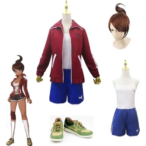 Anime Danganronpa Cosplay Costume Aoi Asahina Full Set Uniform Costumes for Men Women Halloween Party Role Play Wig Shoes