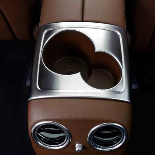 Car Accessories For Mercedes Benz E Class W213 2016-2017 ABS Rear Water Cup Holder Cover Trim Stickers