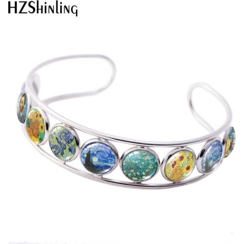 2019 New Van Gogh Starry Night Cuff Bracelet Almond Branch In Bloom Bracelets Bangle Handmade Jewelry