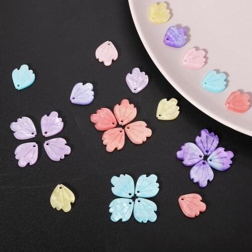 10pcs Acrylic Acetate Flower Petals Leaves Charm Beads For Jewelry Making DIY Hairpin Earrings Bracelet Pendant Accessories
