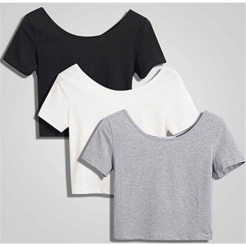 Женские однотонные футболки CDJLFH China At AliExpress