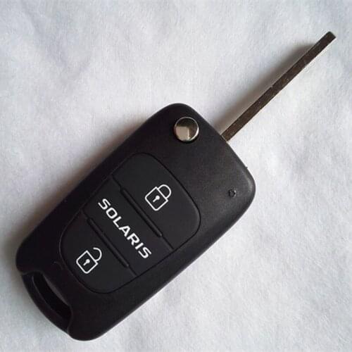 DAKATU 3 Buttons Replacement Car Flip Folding Key Shell Blank Remote Fob Shell For Hyundai Solaris Right Blade Key Shell