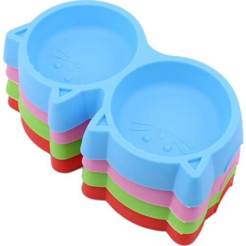 Pet Dog Cat Bowl Cute Cat-Shaped Anti-Slip Portable Pets Single Bowl Drinking Feeder Feeding Dishes Pet Supplies