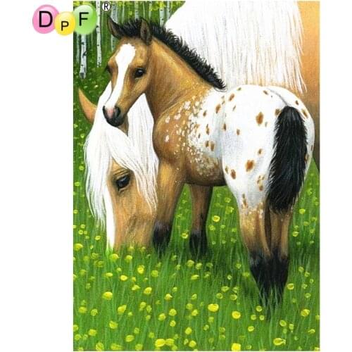 DPF Diy Diamond Embroidery horse wall Diamond Painting Cross Stitch full Square diamond Mosaic kit Needlework home Decor aniaml