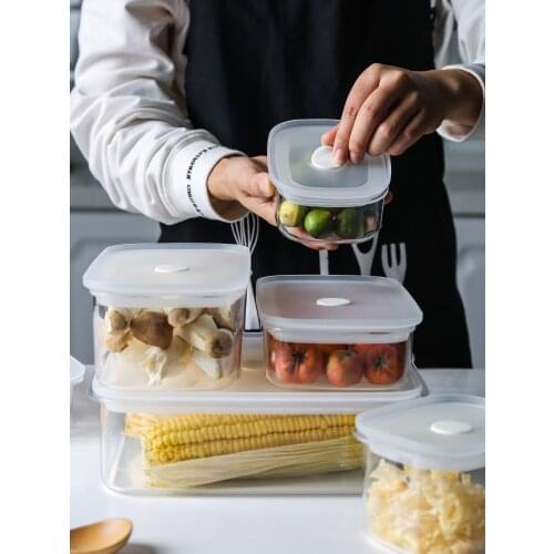 Sealed Storage Preservation Box Transparent Refrigerator Food Storage Box Plastic Vegetable Fruit Storage Preservation Box Set