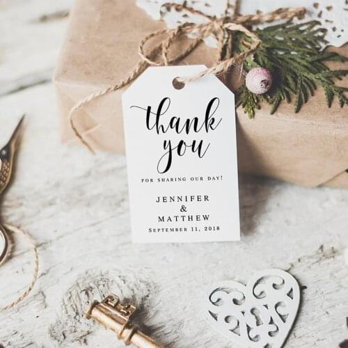 Custom bride and groom names Wedding Thank you Gift tags personalize any text Rustic wedding baby shower favor tags lables
