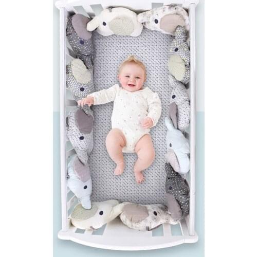 Baby Bedding Set Crib Cot For Newborn Baby Bed Bumper Cute Elephant Bumper Cotton Pillow Cushion Room Decoration Stuffed Toy