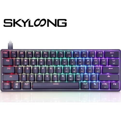 SKYLOONG GK61 Gateron Game mechanical keyboard 61 keys Keyboard stickers Windows keycap Back light USB Wired RGB For Windows/Mac