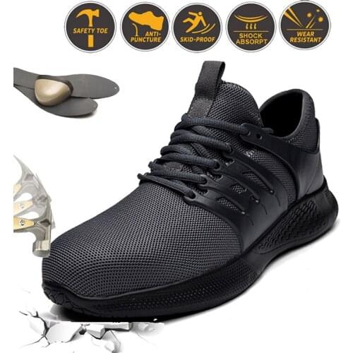 Mens Steel Toe Safety Boots Indestructible Ryder Shoes Men Puncture-Proof Professional High Quality Work Shoes Man Trainers Male