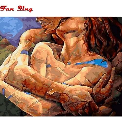Naked Man And Woman Diy 5d Full Round Diamond Painting Naked Couple Cross Stitch Abstract Diamond Embroidery Patterns Mosaic Art