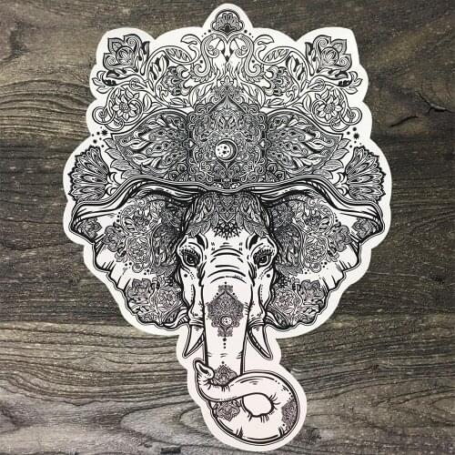 1Pcs Oversized fashion cool black and white embroidery 3D elephant patch iron patches on clothes DIYApplique sewing accessories