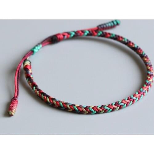 New Original Tibetan Buddhist Lama Braided Knots Lucky Rope Bracelet For Man Women Size Adjustable Handmade Jewelry