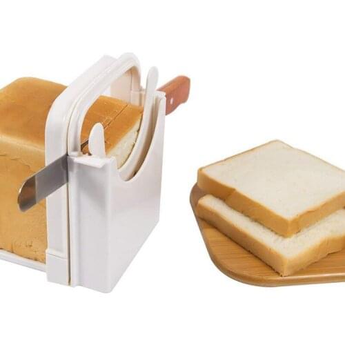 Toast Bread Slicer Plastic Foldable Loaf Cutter Rack Cutting Guide Slicing Tool Kitchen Accessories Practical Bread Cutter Loaf