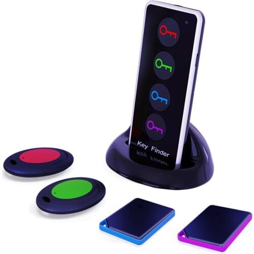 Upgraded Key Finder with Oval and Rectangle Receivers, 1 RF Transmitter and 4 Receivers - Pet/Wallet/Phone/Glasses Tracker