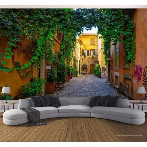 Custom Photo Wall Paper 3D City Street Town Landscape Murals Living Room Bedroom Cafe Background Wallpaper Modern Home Decor 3 D