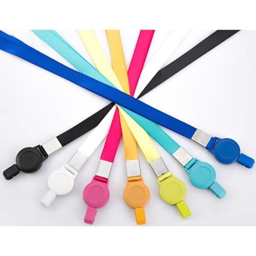 Lanyard + Retractable Badge Reel Lanyard Neck Strap Neck Lanyard Badge Reel for Key Cards, ID Credit Card Holders, 1.5cm Wide