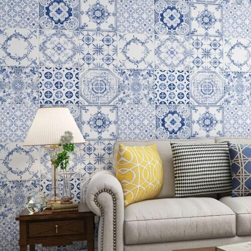 Retro exotic style thicken 3D wallpaper TV background wall embossing wall sticker home living room decoration paper