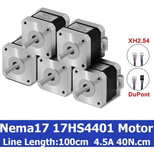 Free Shipping 38mm Nema17 Stepper Motor 42 Motor Nema 17 Motor 42BYGH 1.5A (17HS4401) Motor 4-Lead For 3D Printer CNC