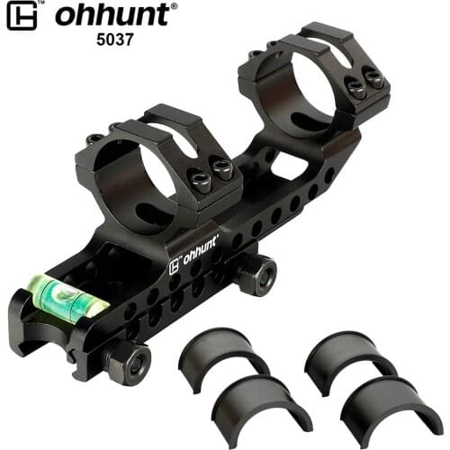 Ohhunt Tactical 30mm/25.4mm Scope Rings Integral Offset Picatinny Rail Mount with Bottom Bubble Level for Hunting Riflesope