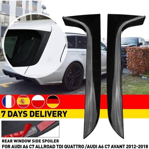 Carbon Black Look Rear Window Side Spoiler Spoiler Canard Canards Splitter For Audi A6 C7 Allroad TDI Quattro for Avant 2012-18